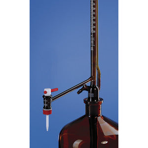 Burette automatiche, secondo Pellet, vetro borosilicato 5.4 ambrato, classe B, senza rubinetto