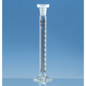 Cilindri graduati, vetro Borosilicato 3.3, classe B, con tappo, graduazioni ambrate