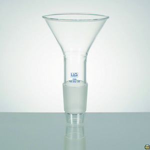 Imbuto per polveri con cono NS, in vetro borosilicato 3.3