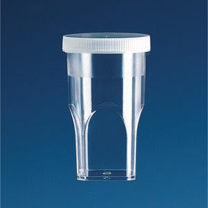Tazza portacampione, PS, con coperchio, PE, per COULTER COUNTER®