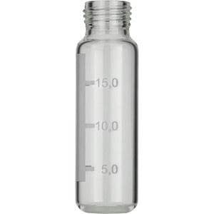 Vial a vite, N 18, 22.5x75.5 mm, 20.0 mL, fondo tondo, vetro chiaro, HeadSpace, con etichetta e graduazioni