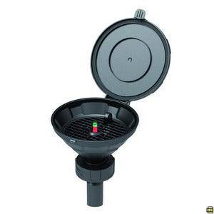Imbuto di sicurezza con controllo di livello, in HDPE, elettrostatico conduttivo, galleggiante150 mm