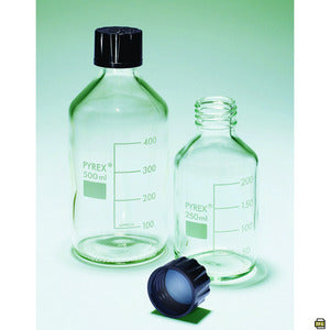 Bottiglie da laboratorio, PYREX, con tappo a vite