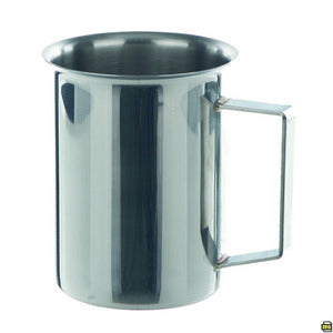 Beaker, acciaio inox 18/10, con orlo e manico