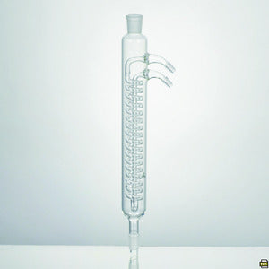 Condensatore secondo Dimroth, in vetro borosilicato 3.3, oliva in vetro