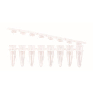 Provette PCR, PP, strip da 8 con strip di tappi separata