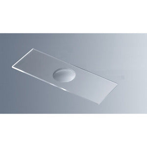 Vetrini da microscopia con 1 pozzetto, 76x26mm, spessore 1,2-1,5mm, bordi smerigliati 90°